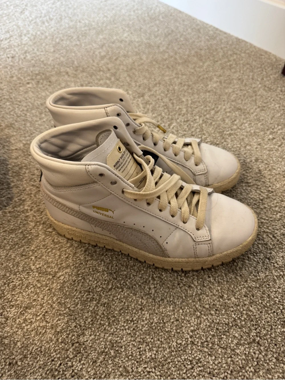 Puma Women’s High-Top Sneakers in Cream and Beige